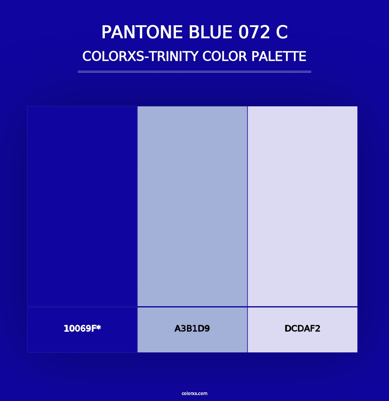 PANTONE Blue 072 C - Colorxs Trinity Palette