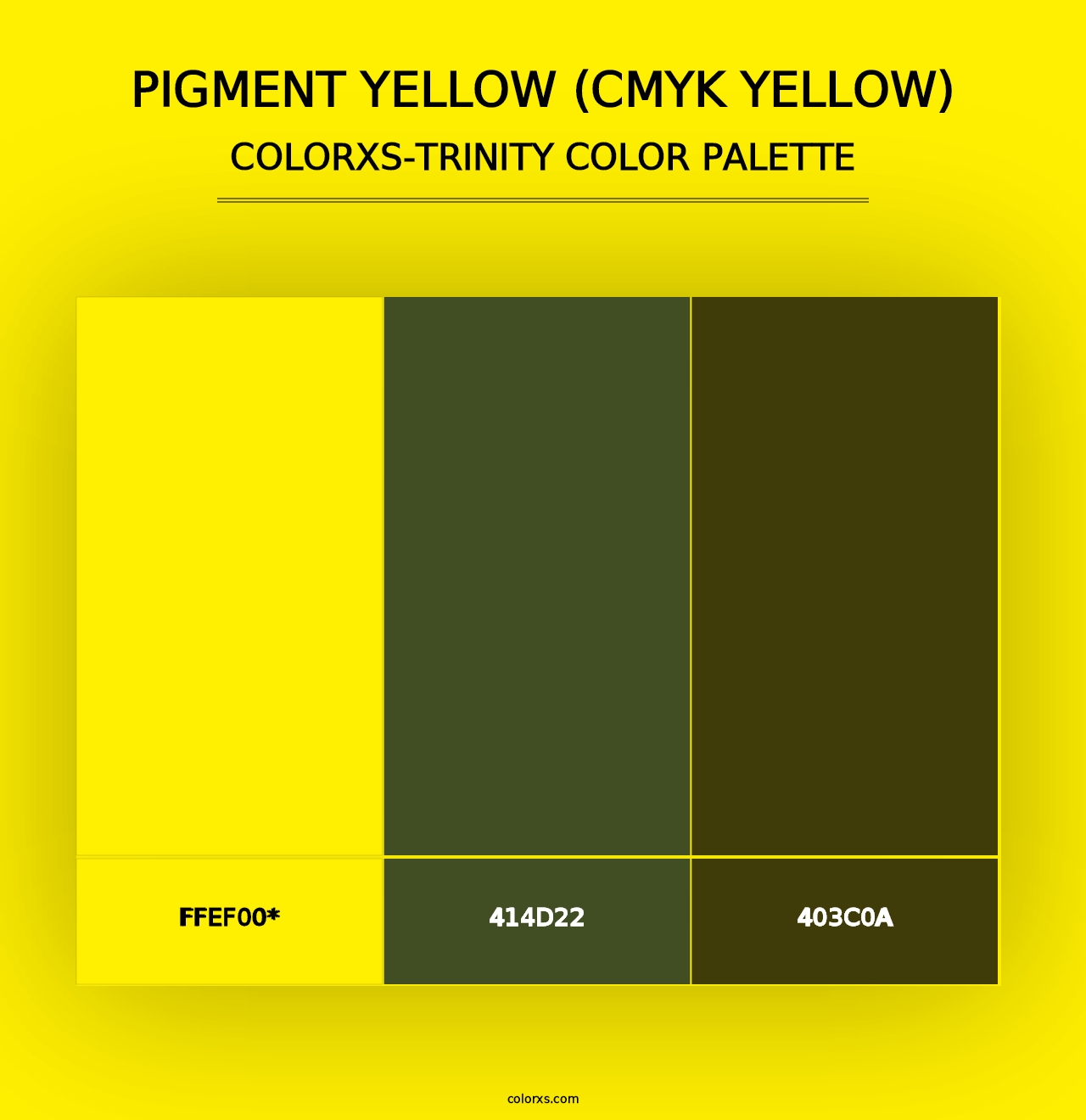 Pigment Yellow (CMYK Yellow) - Colorxs Trinity Palette