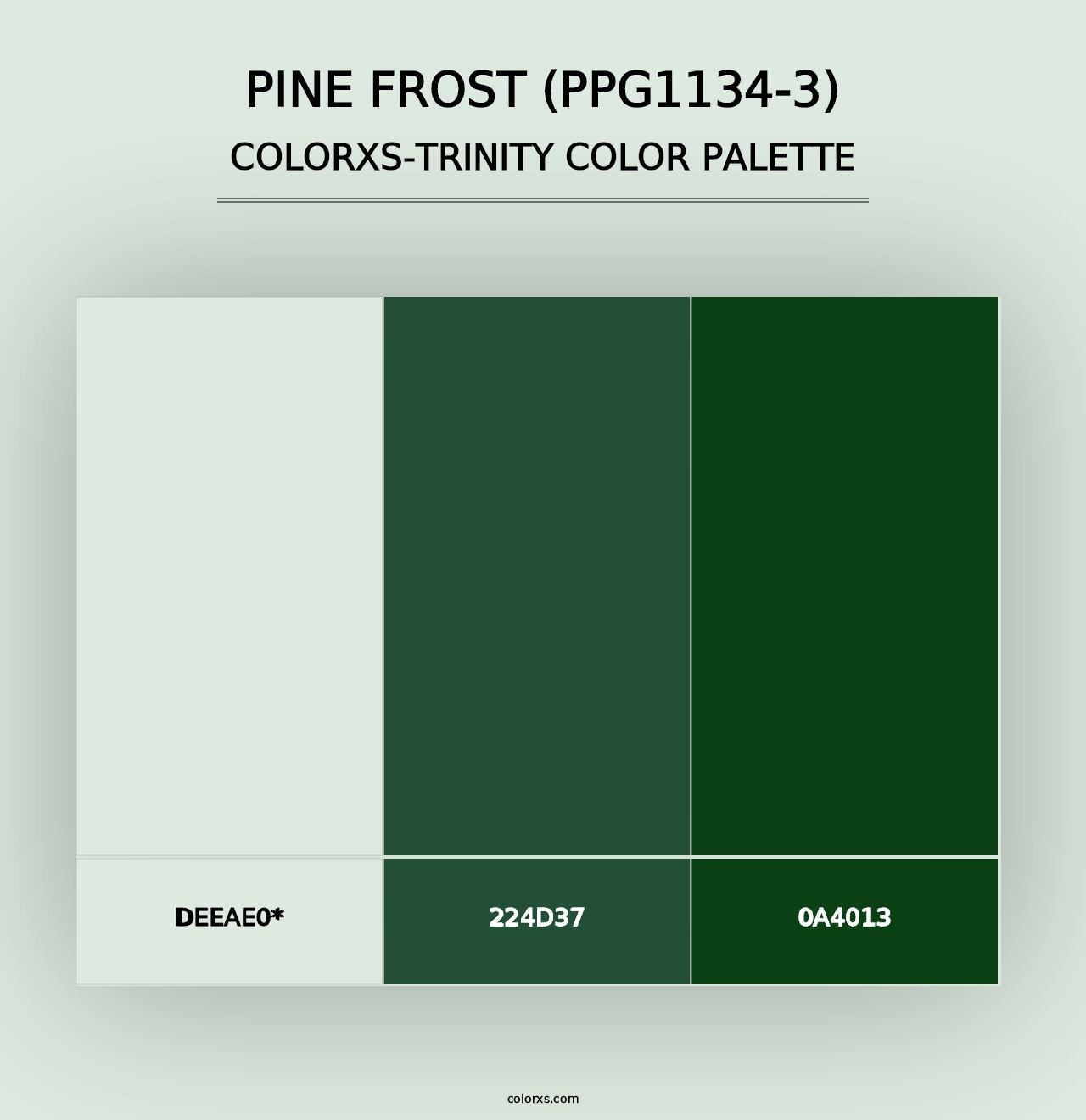 Pine Frost (PPG1134-3) - Colorxs Trinity Palette