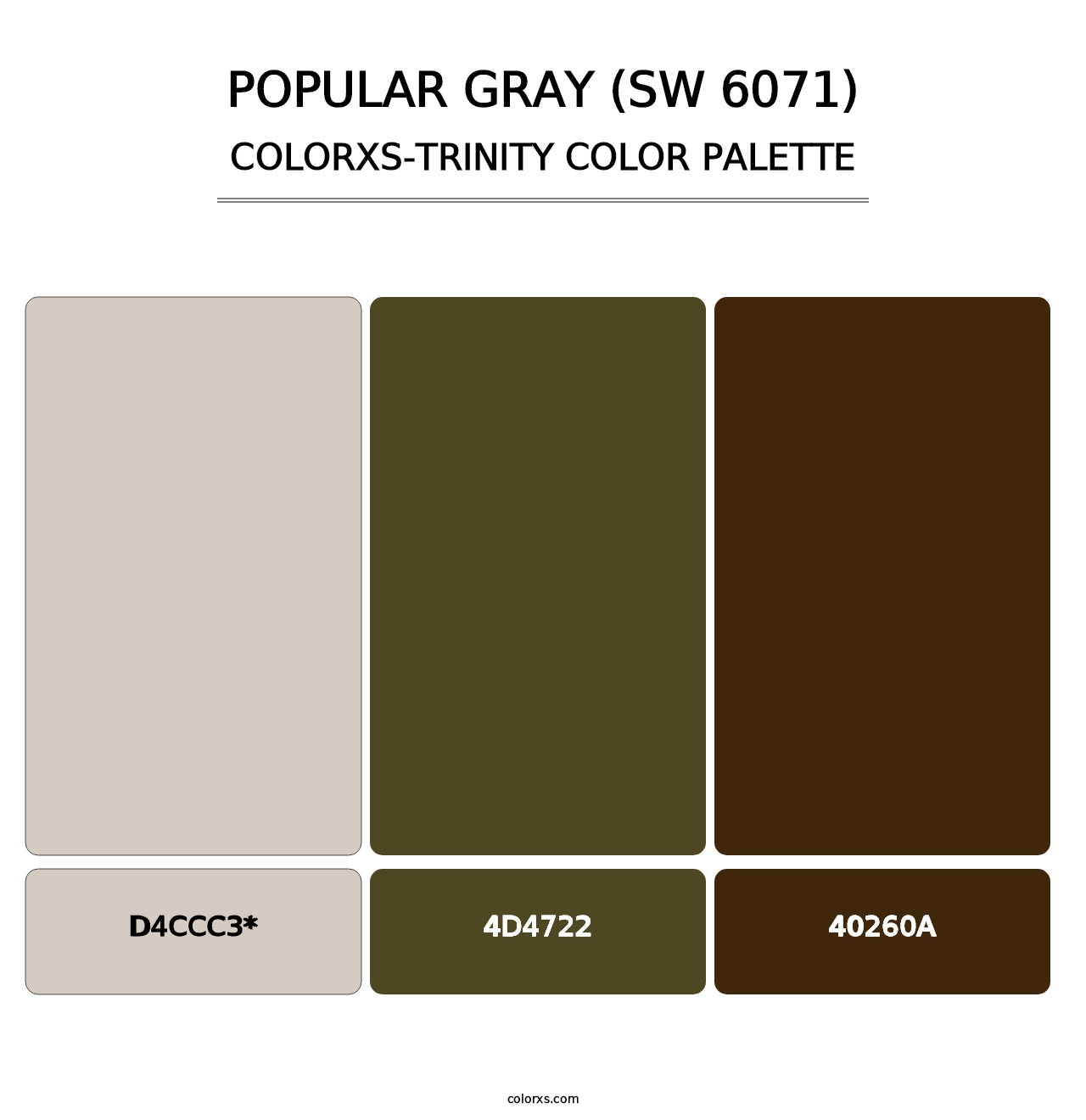 Popular Gray (SW 6071) - Colorxs Trinity Palette