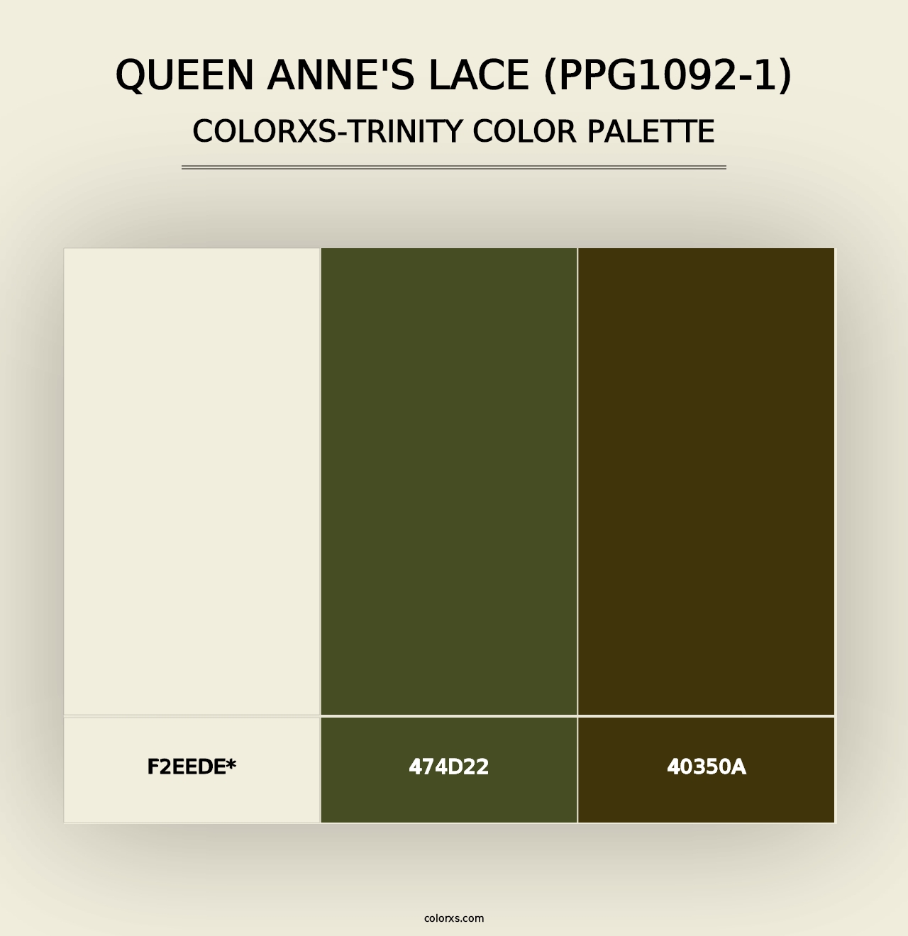 Queen Anne's Lace (PPG1092-1) - Colorxs Trinity Palette