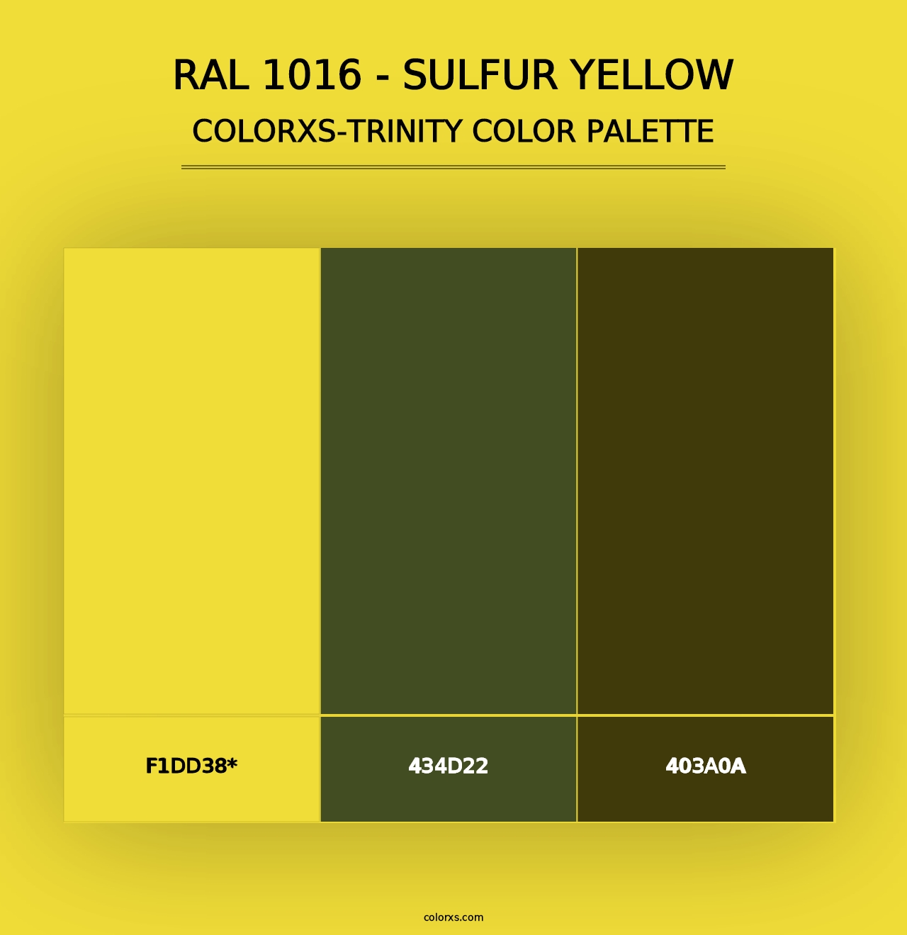 RAL 1016 - Sulfur Yellow - Colorxs Trinity Palette