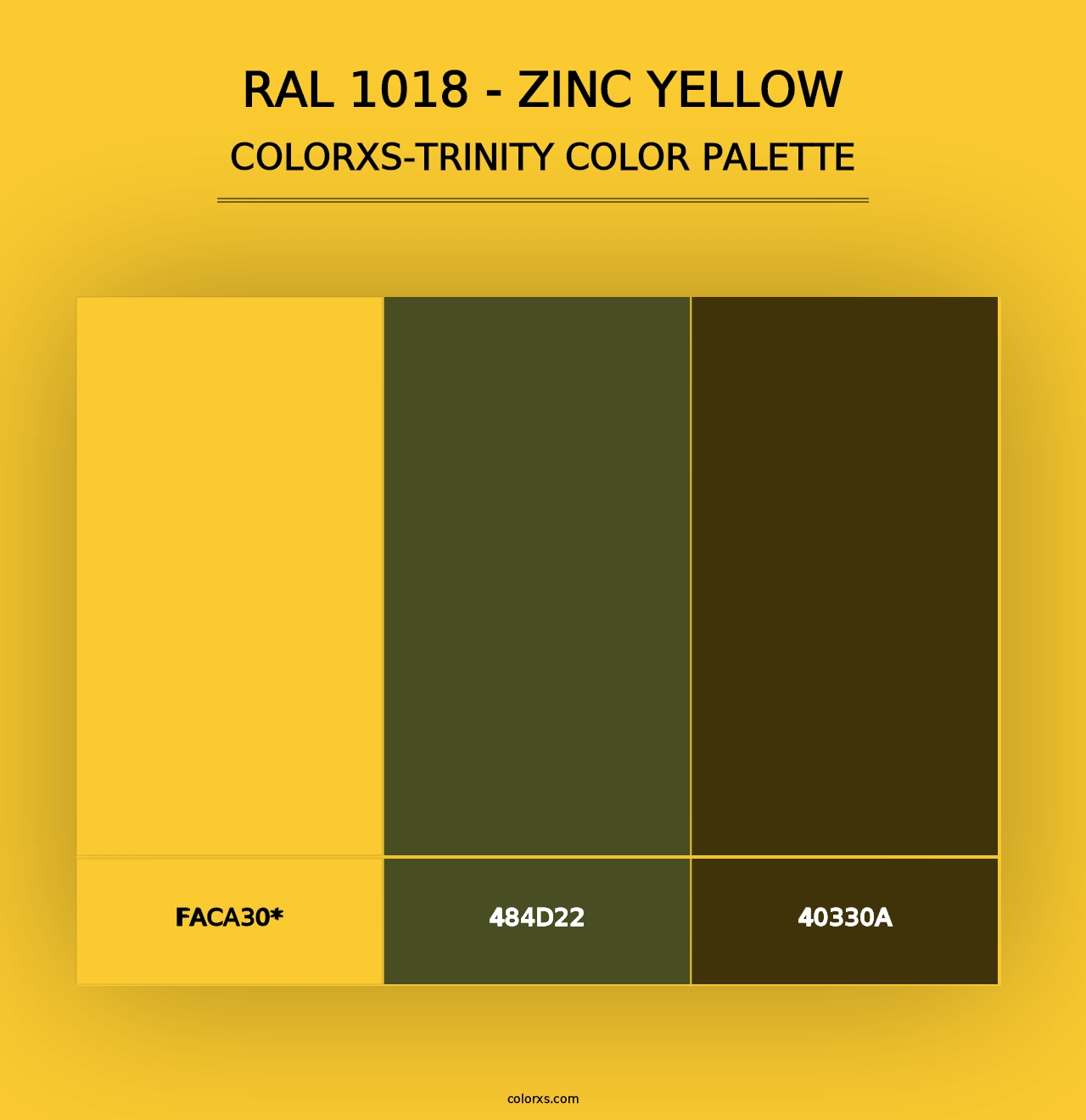 RAL 1018 - Zinc Yellow - Colorxs Trinity Palette