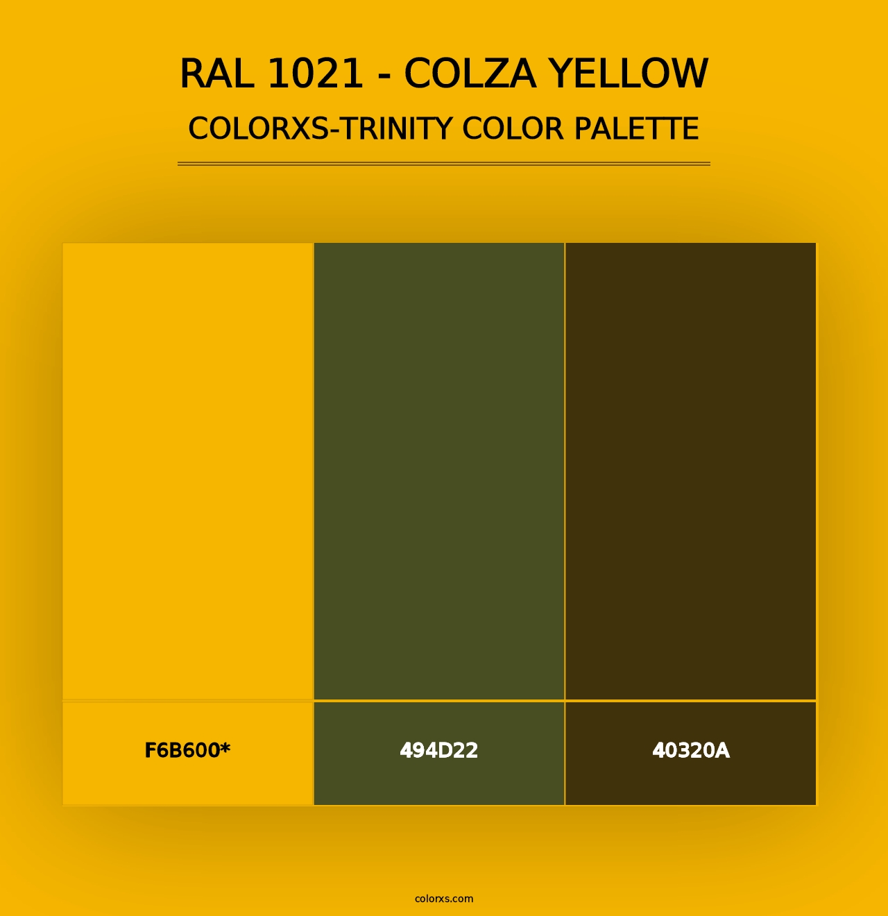 RAL 1021 - Colza Yellow - Colorxs Trinity Palette