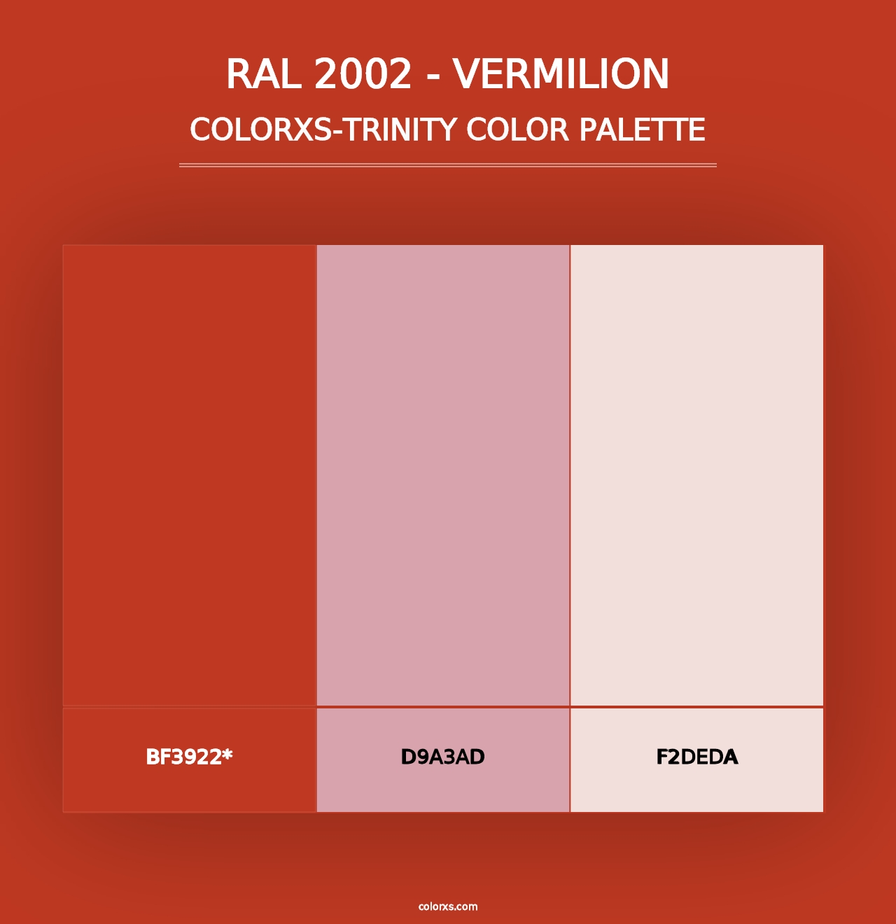 RAL 2002 - Vermilion - Colorxs Trinity Palette