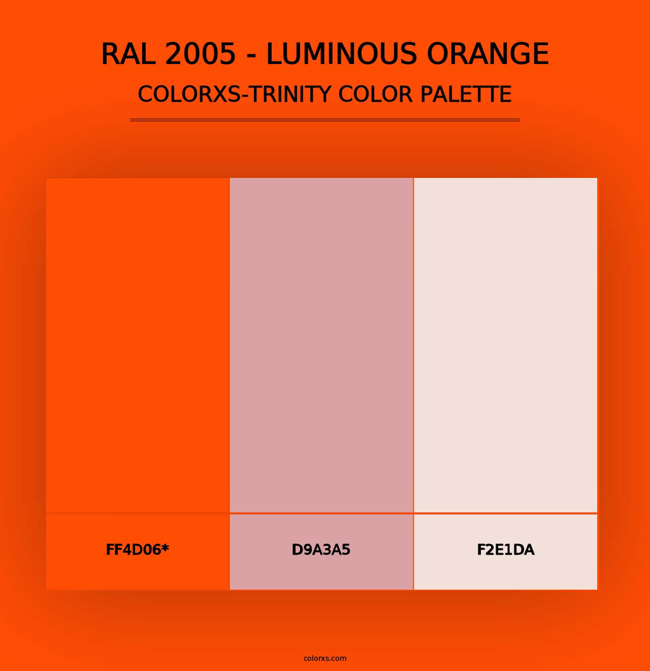 RAL 2005 - Luminous Orange - Colorxs Trinity Palette