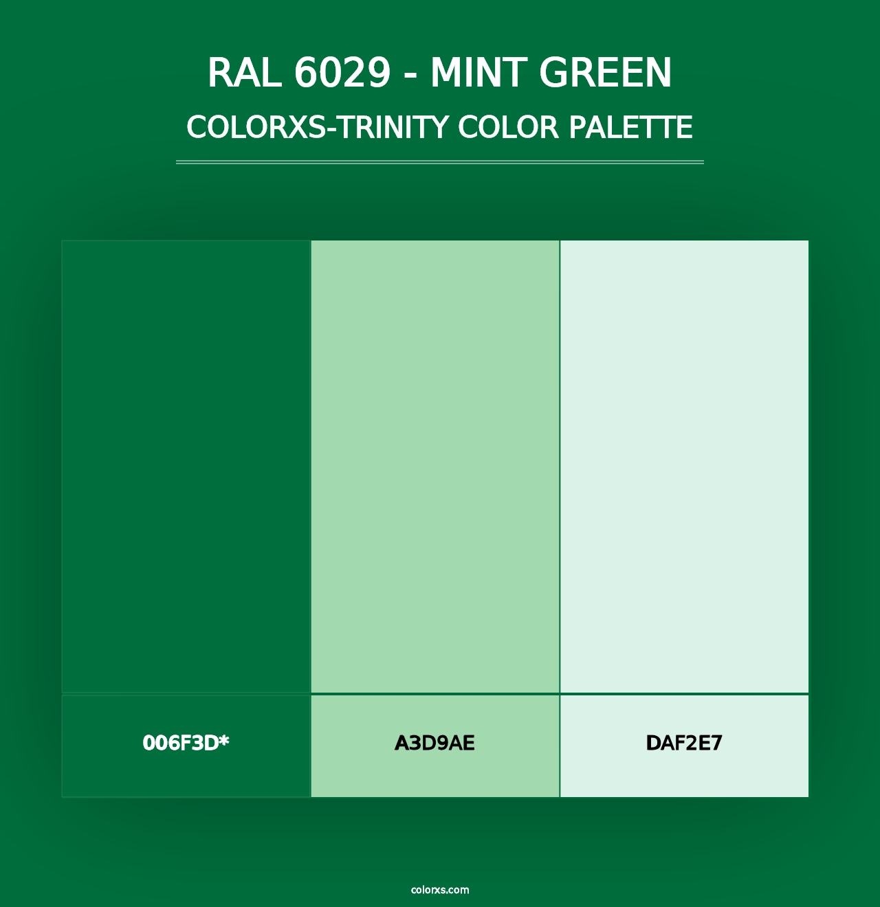 RAL 6029 - Mint Green - Colorxs Trinity Palette