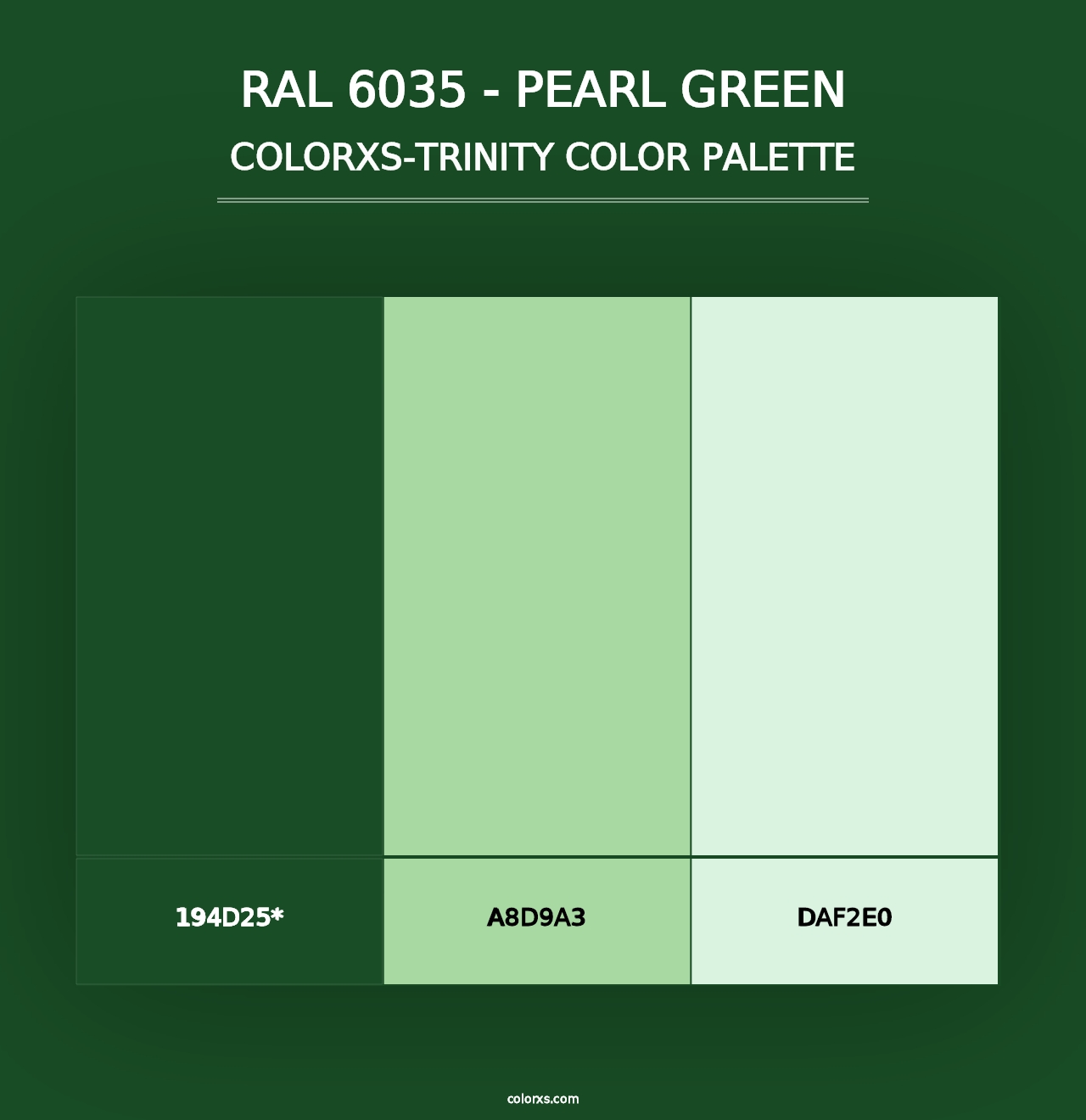 RAL 6035 - Pearl Green - Colorxs Trinity Palette