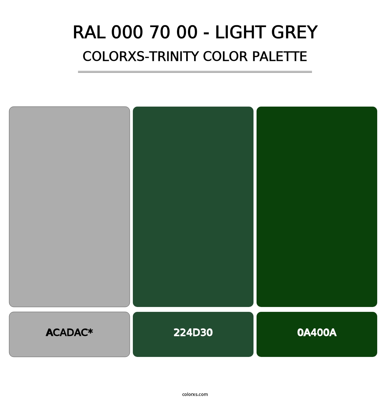 RAL 000 70 00 - Light Grey - Colorxs Trinity Palette