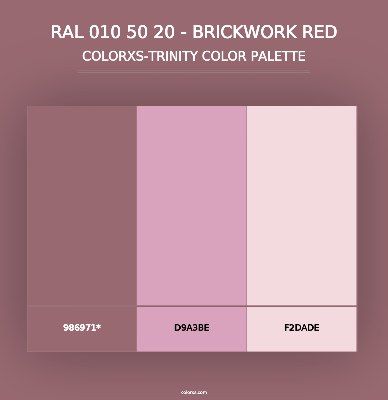 RAL 010 50 20 - Brickwork Red - Colorxs Trinity Palette