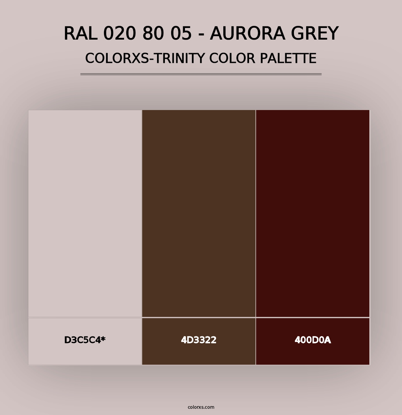 RAL 020 80 05 - Aurora Grey - Colorxs Trinity Palette