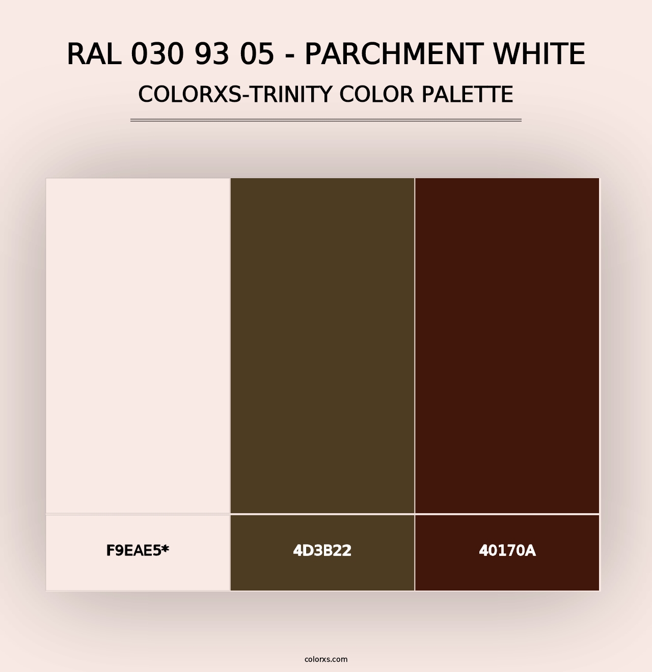 RAL 030 93 05 - Parchment White - Colorxs Trinity Palette