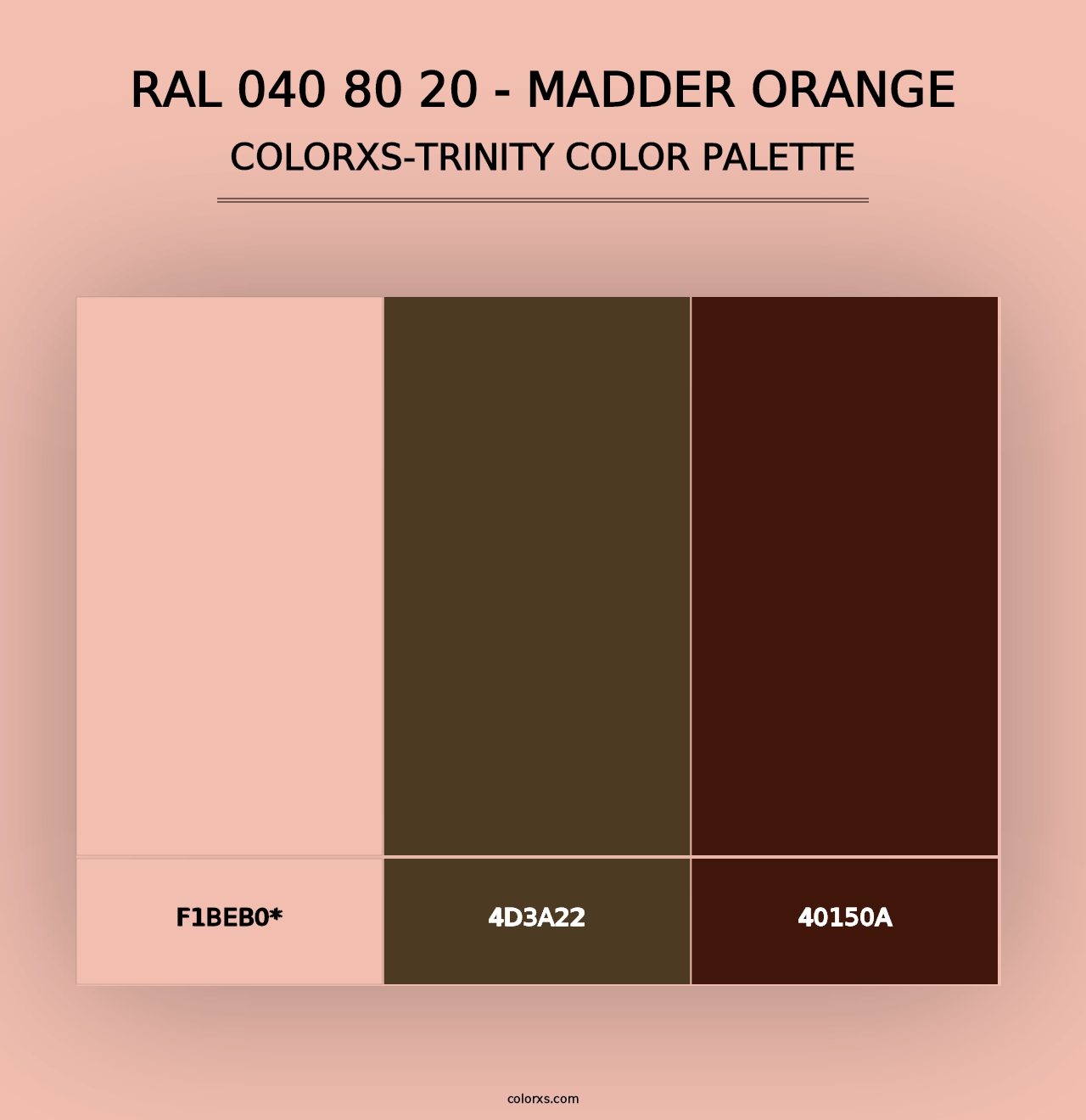 RAL 040 80 20 - Madder Orange - Colorxs Trinity Palette