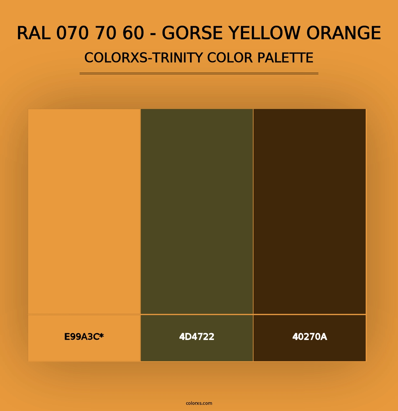 RAL 070 70 60 - Gorse Yellow Orange - Colorxs Trinity Palette