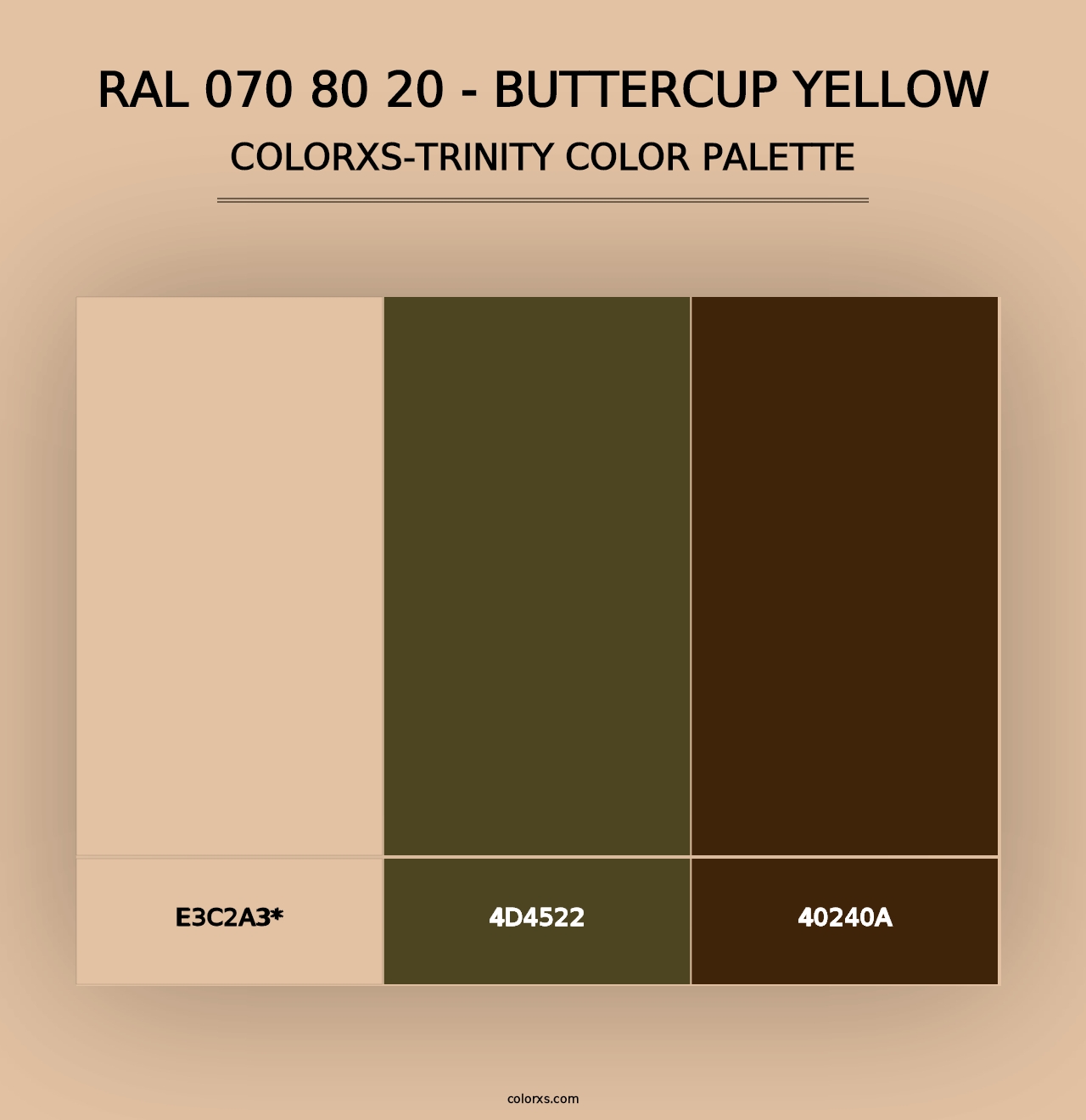 RAL 070 80 20 - Buttercup Yellow - Colorxs Trinity Palette