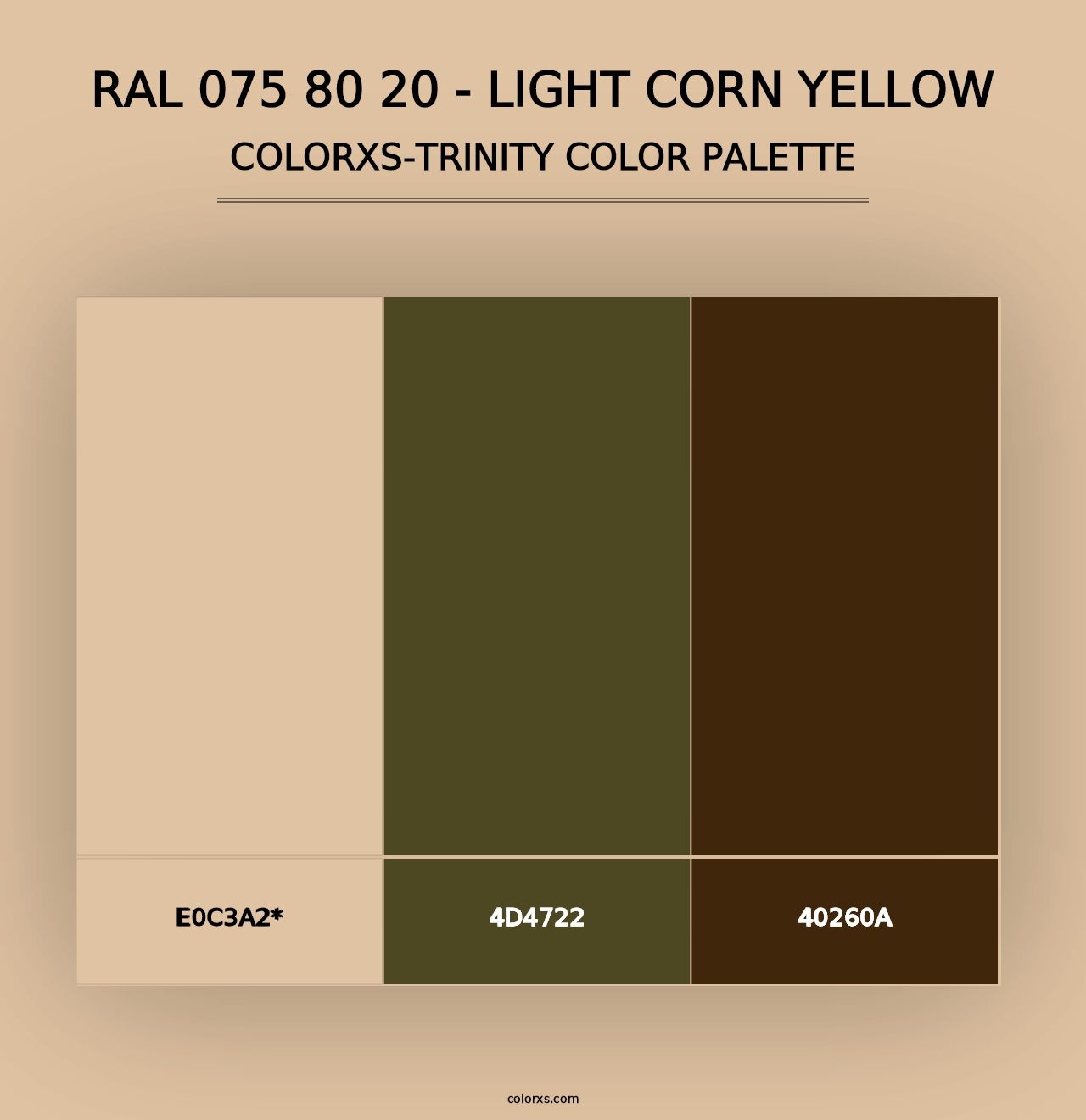 RAL 075 80 20 - Light Corn Yellow - Colorxs Trinity Palette