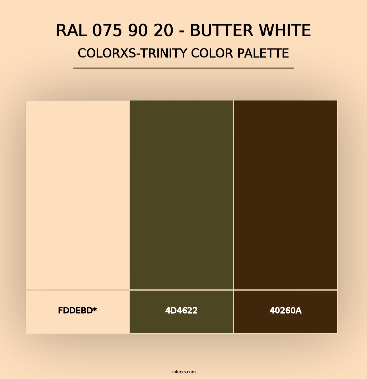 RAL 075 90 20 - Butter White - Colorxs Trinity Palette