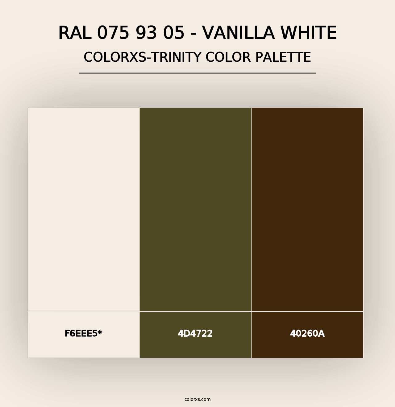 RAL 075 93 05 - Vanilla White - Colorxs Trinity Palette