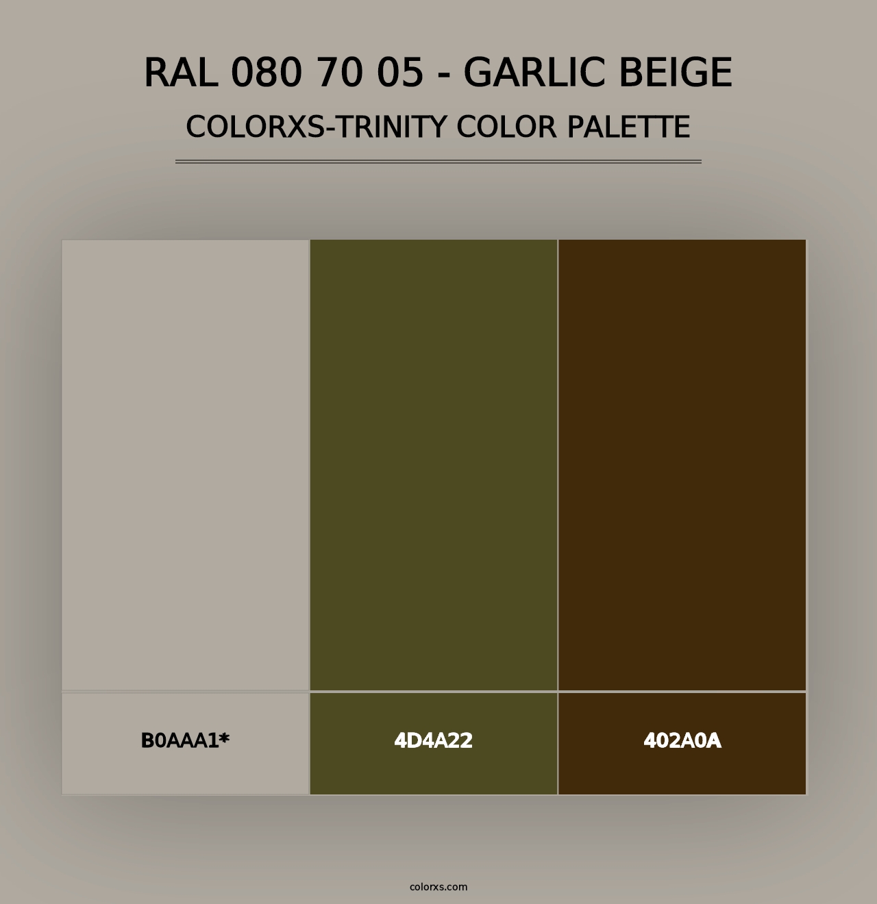 RAL 080 70 05 - Garlic Beige - Colorxs Trinity Palette