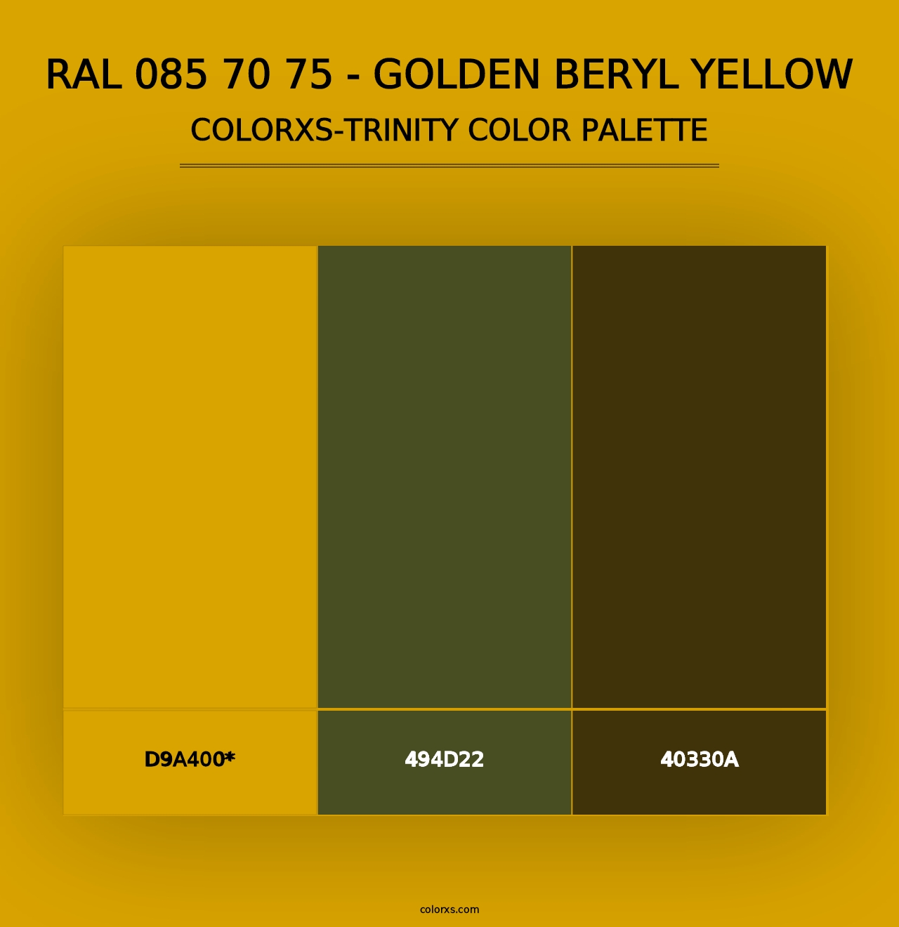 RAL 085 70 75 - Golden Beryl Yellow - Colorxs Trinity Palette