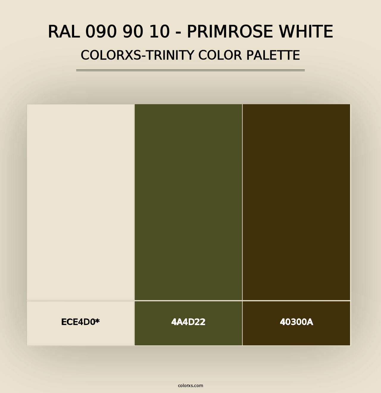 RAL 090 90 10 - Primrose White - Colorxs Trinity Palette