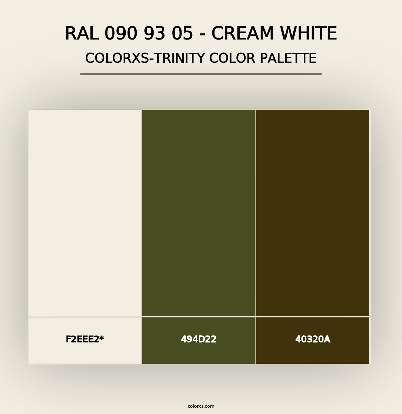 RAL 090 93 05 - Cream White - Colorxs Trinity Palette