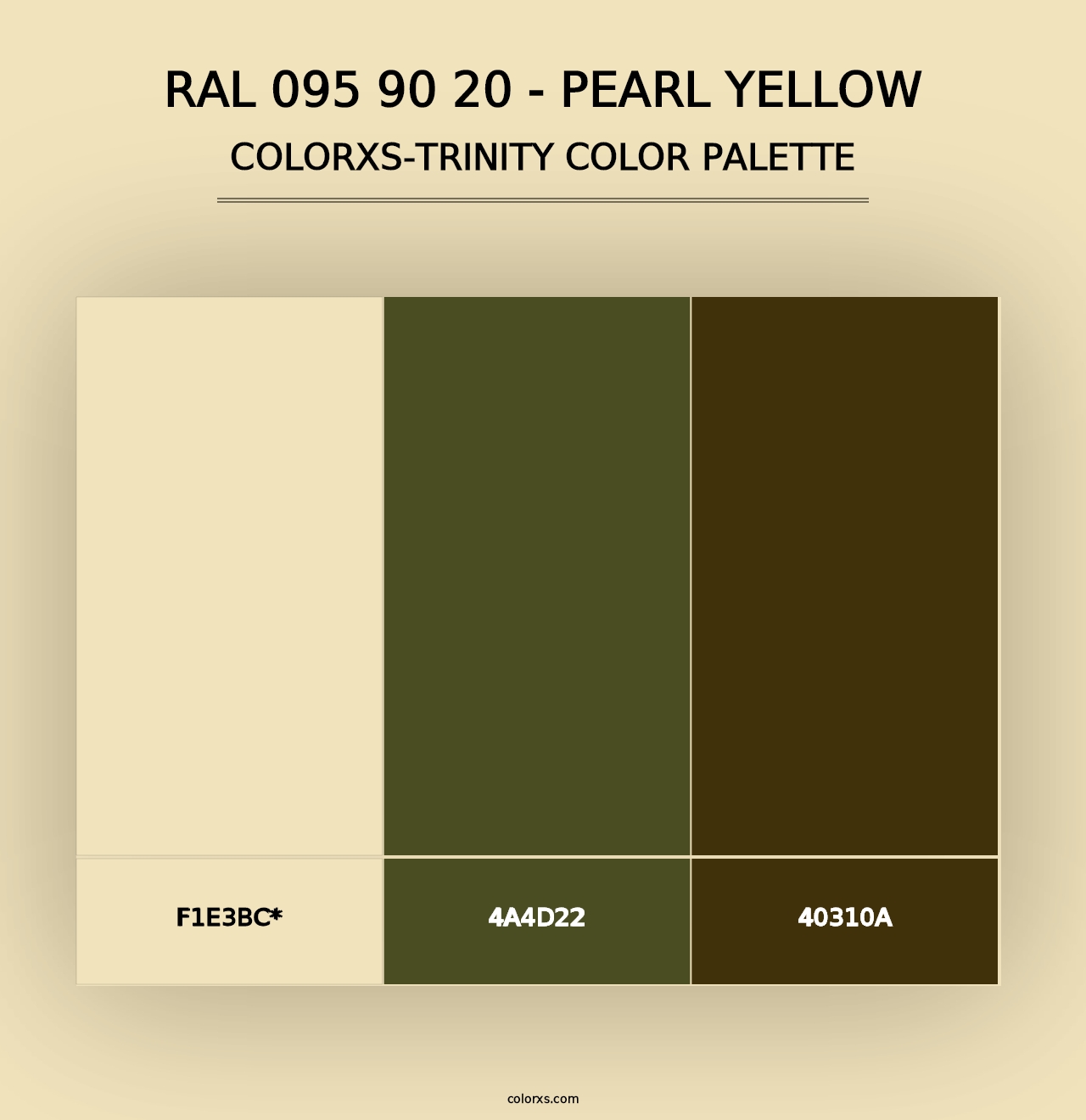 RAL 095 90 20 - Pearl Yellow - Colorxs Trinity Palette