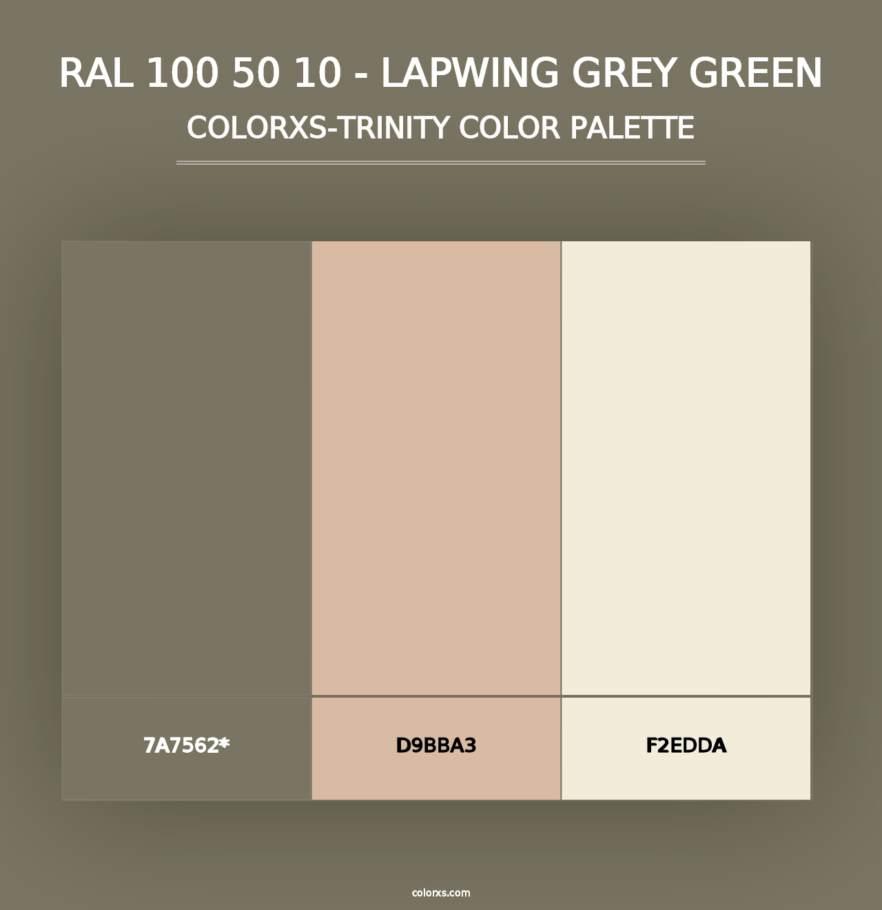 RAL 100 50 10 - Lapwing Grey Green - Colorxs Trinity Palette