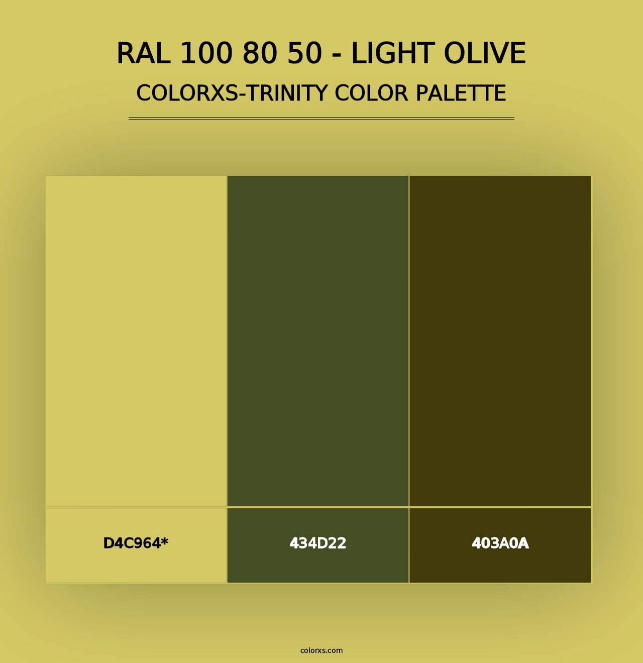 RAL 100 80 50 - Light Olive - Colorxs Trinity Palette