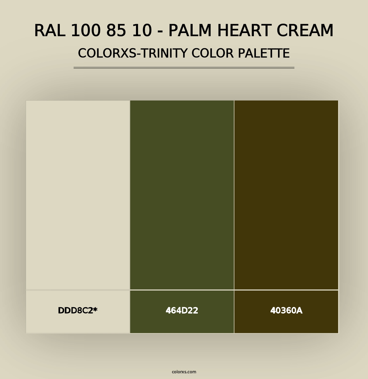 RAL 100 85 10 - Palm Heart Cream - Colorxs Trinity Palette