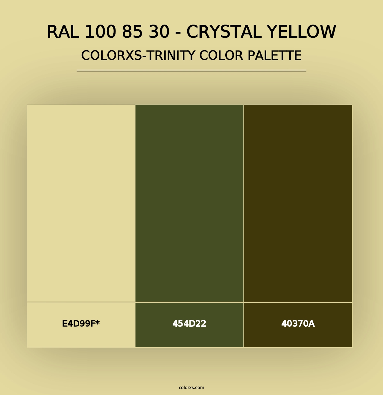 RAL 100 85 30 - Crystal Yellow - Colorxs Trinity Palette