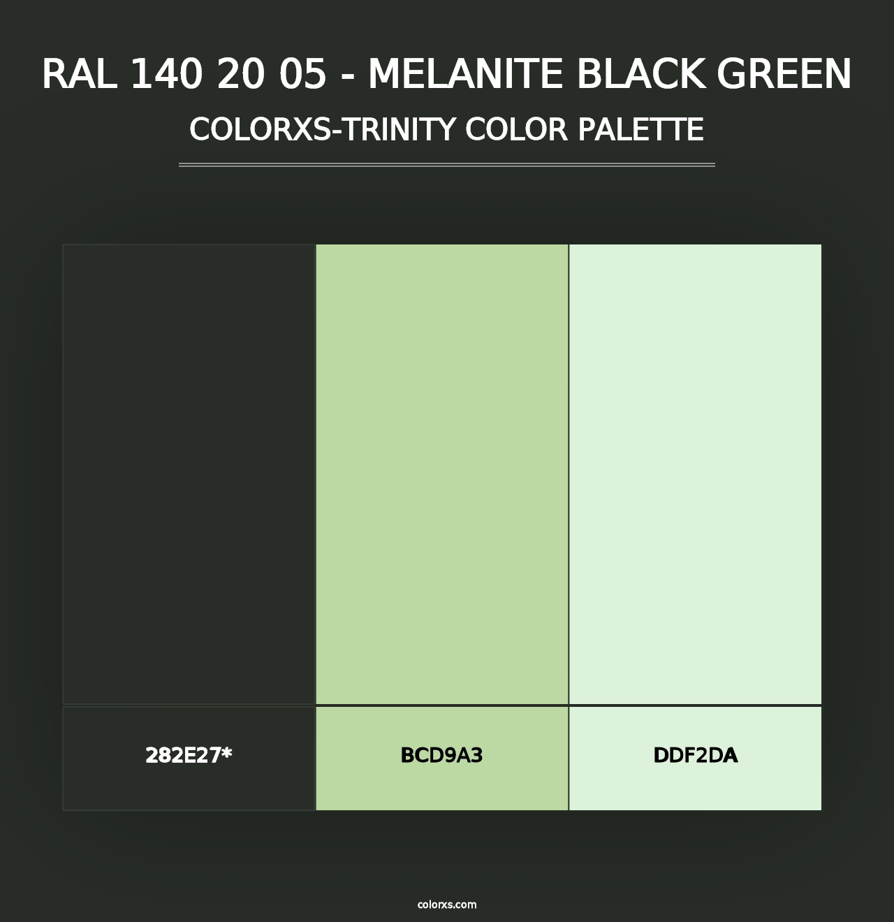 RAL 140 20 05 - Melanite Black Green - Colorxs Trinity Palette