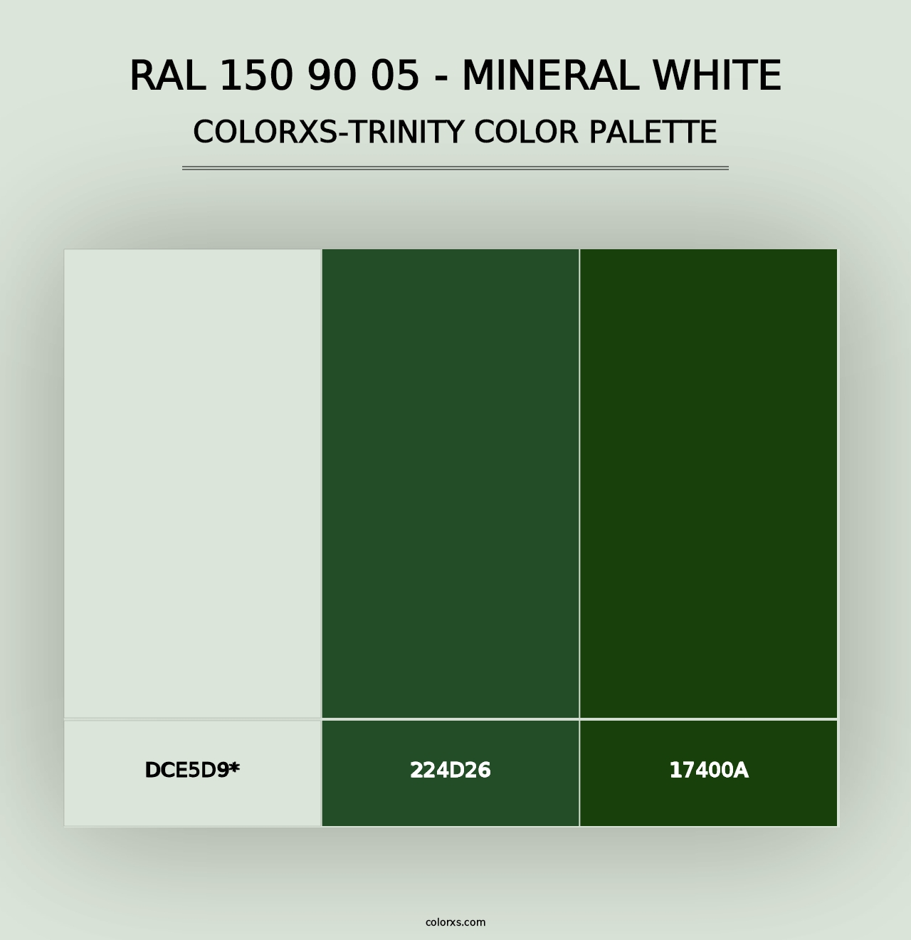 RAL 150 90 05 - Mineral White - Colorxs Trinity Palette