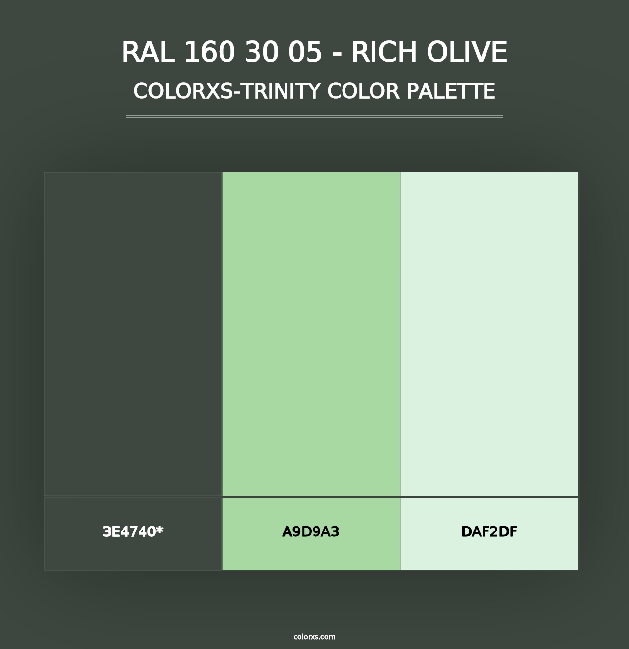 RAL 160 30 05 - Rich Olive - Colorxs Trinity Palette