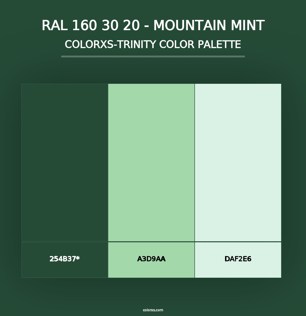 RAL 160 30 20 - Mountain Mint - Colorxs Trinity Palette