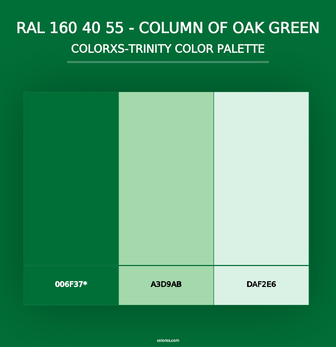 RAL 160 40 55 - Column Of Oak Green - Colorxs Trinity Palette