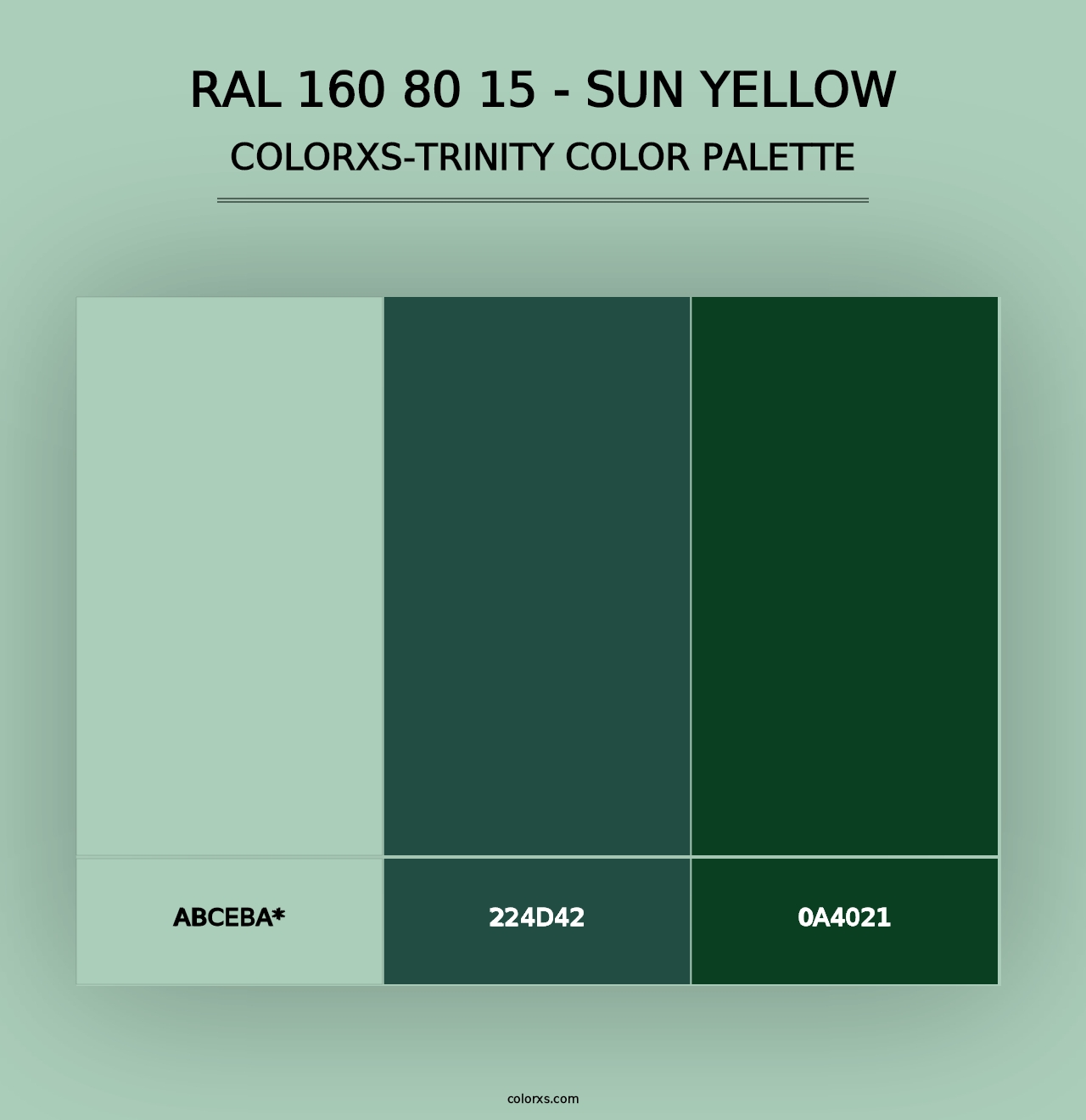 RAL 160 80 15 - Sun Yellow - Colorxs Trinity Palette