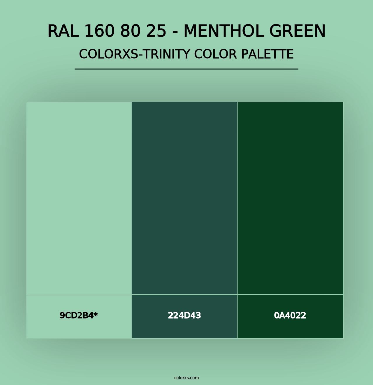 RAL 160 80 25 - Menthol Green - Colorxs Trinity Palette