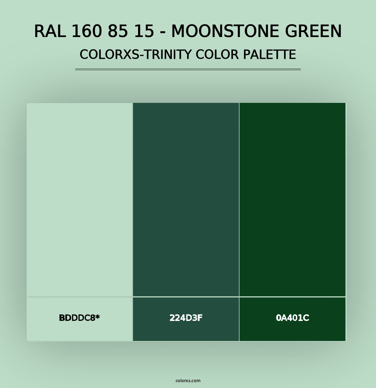 RAL 160 85 15 - Moonstone Green - Colorxs Trinity Palette