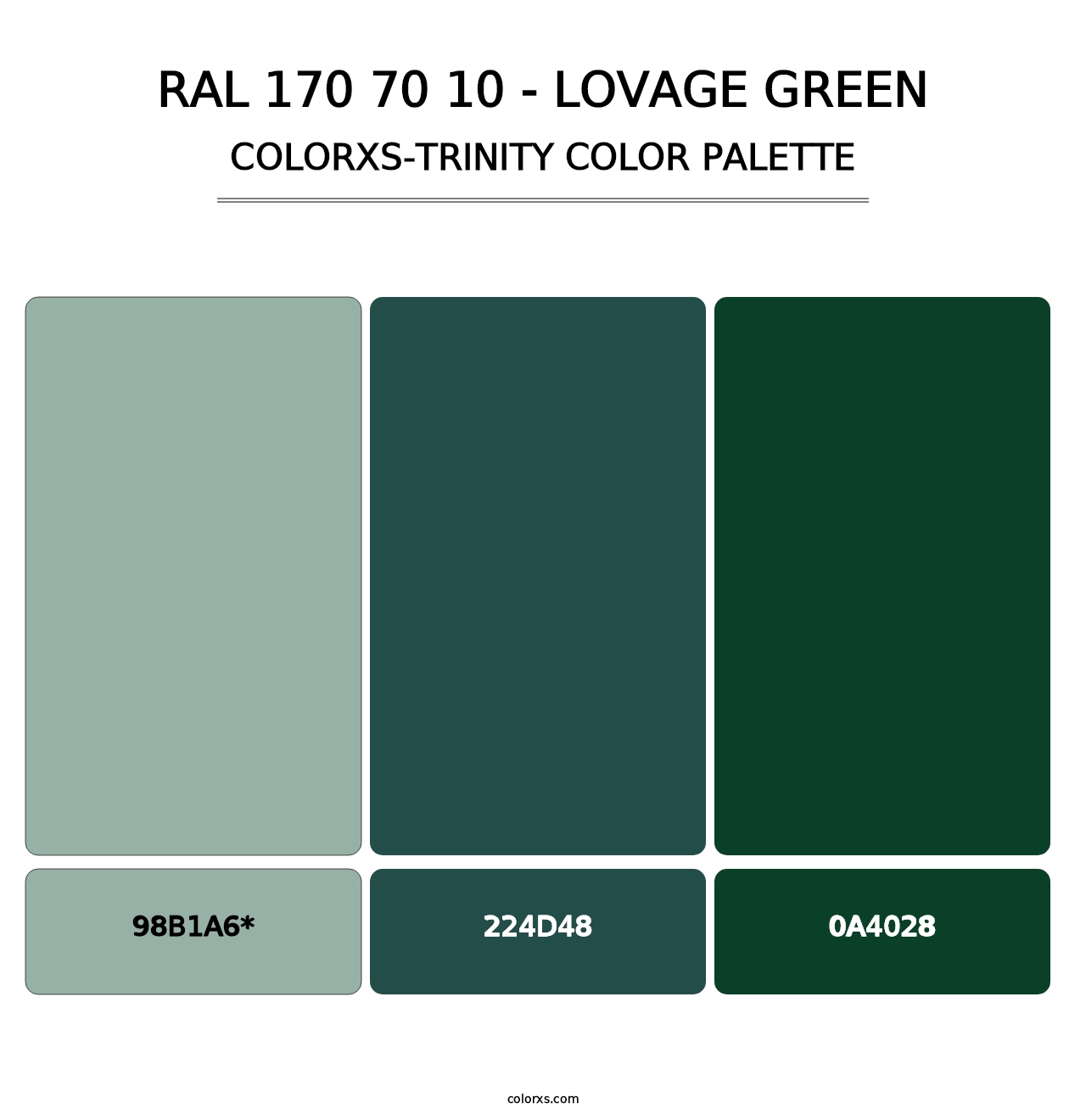 RAL 170 70 10 - Lovage Green - Colorxs Trinity Palette