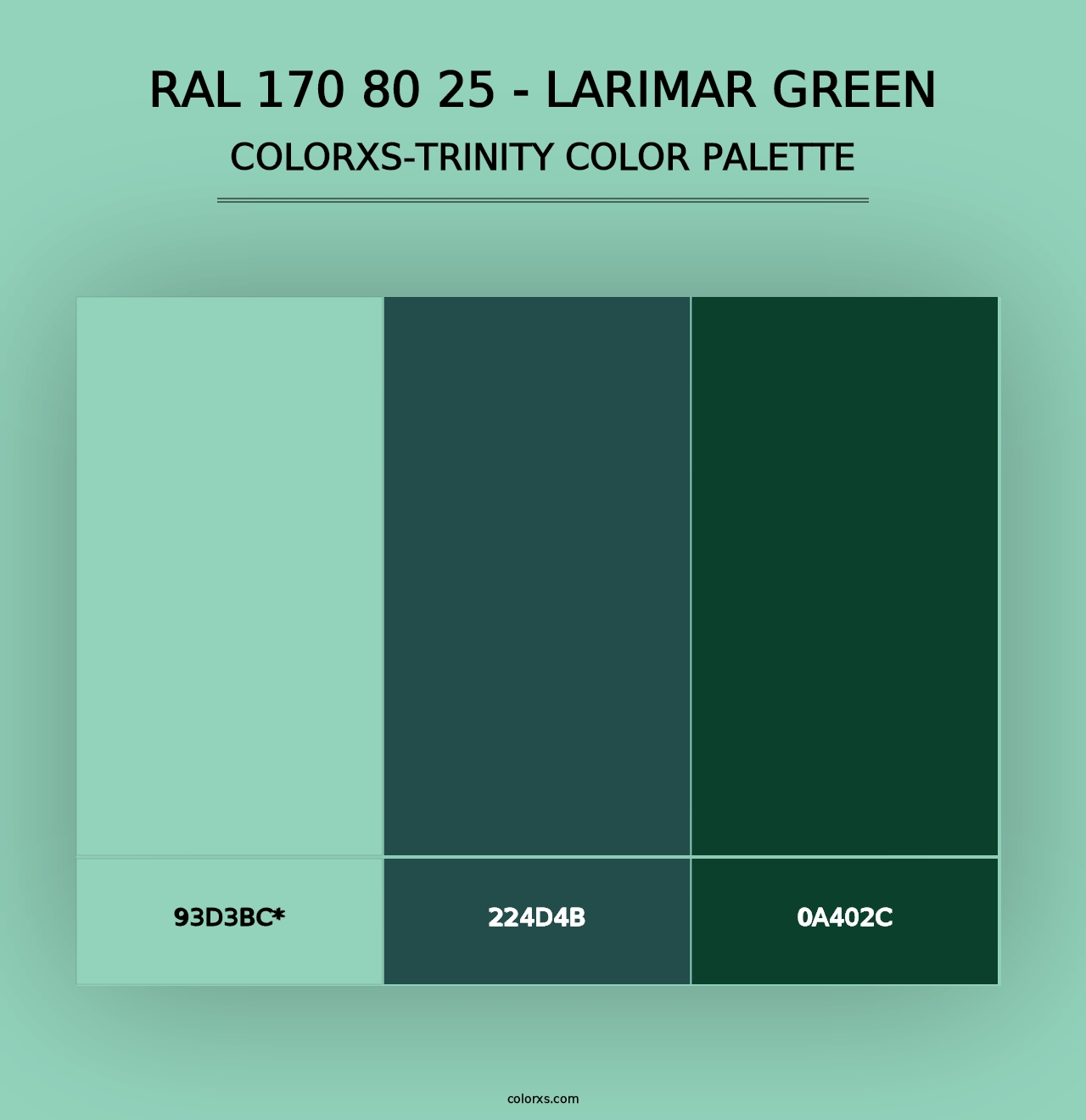 RAL 170 80 25 - Larimar Green - Colorxs Trinity Palette