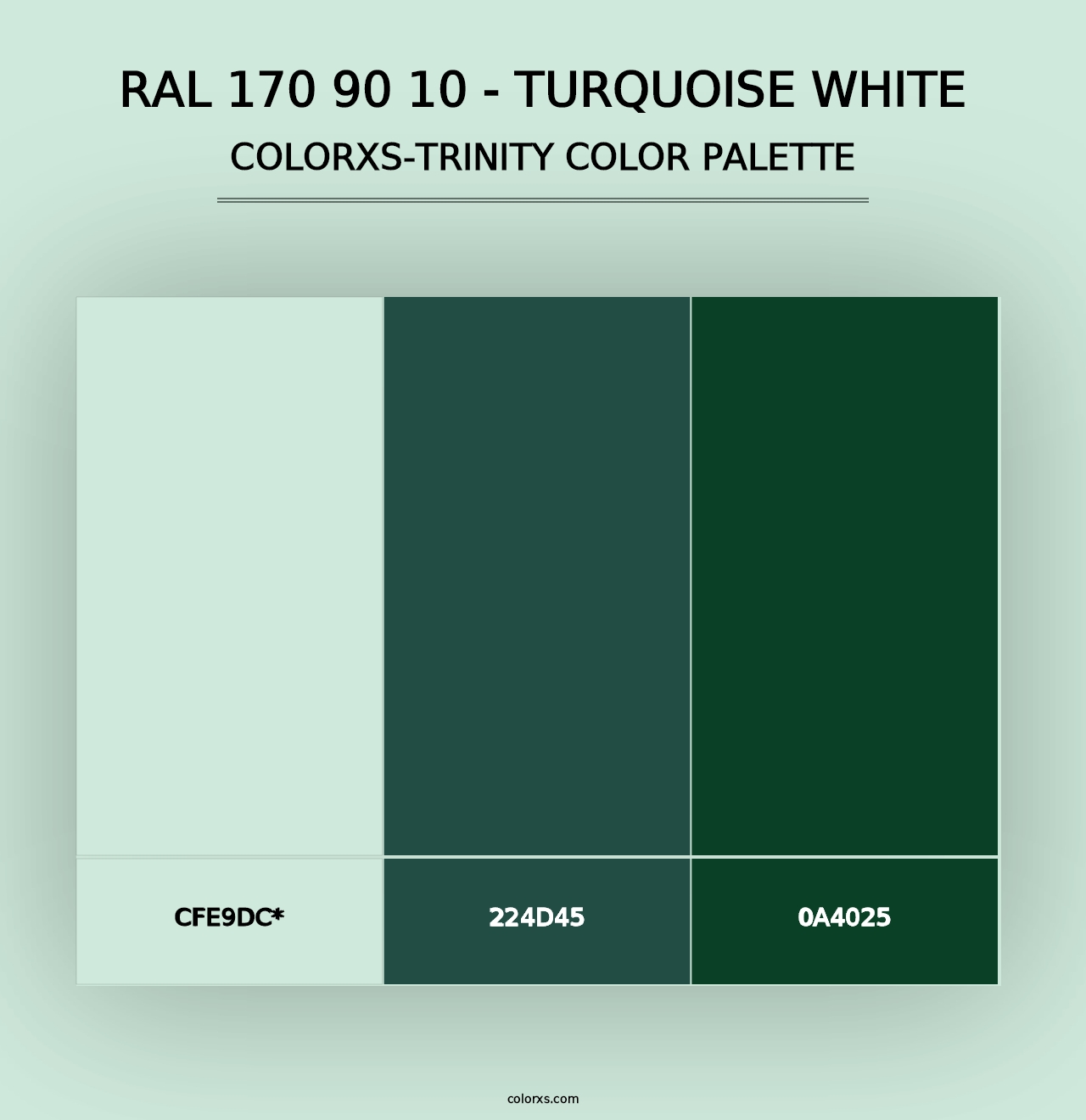 RAL 170 90 10 - Turquoise White - Colorxs Trinity Palette