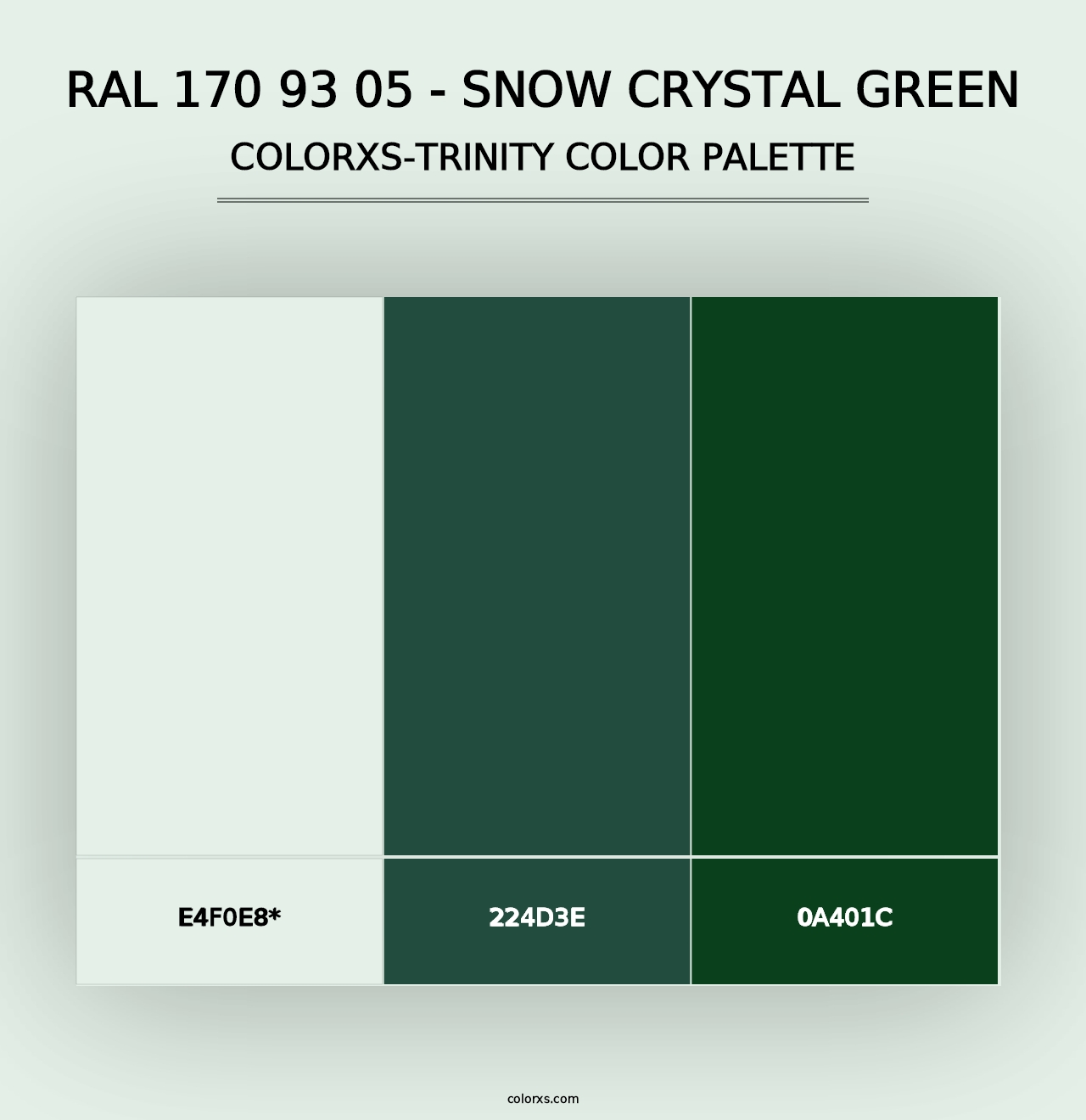 RAL 170 93 05 - Snow Crystal Green - Colorxs Trinity Palette