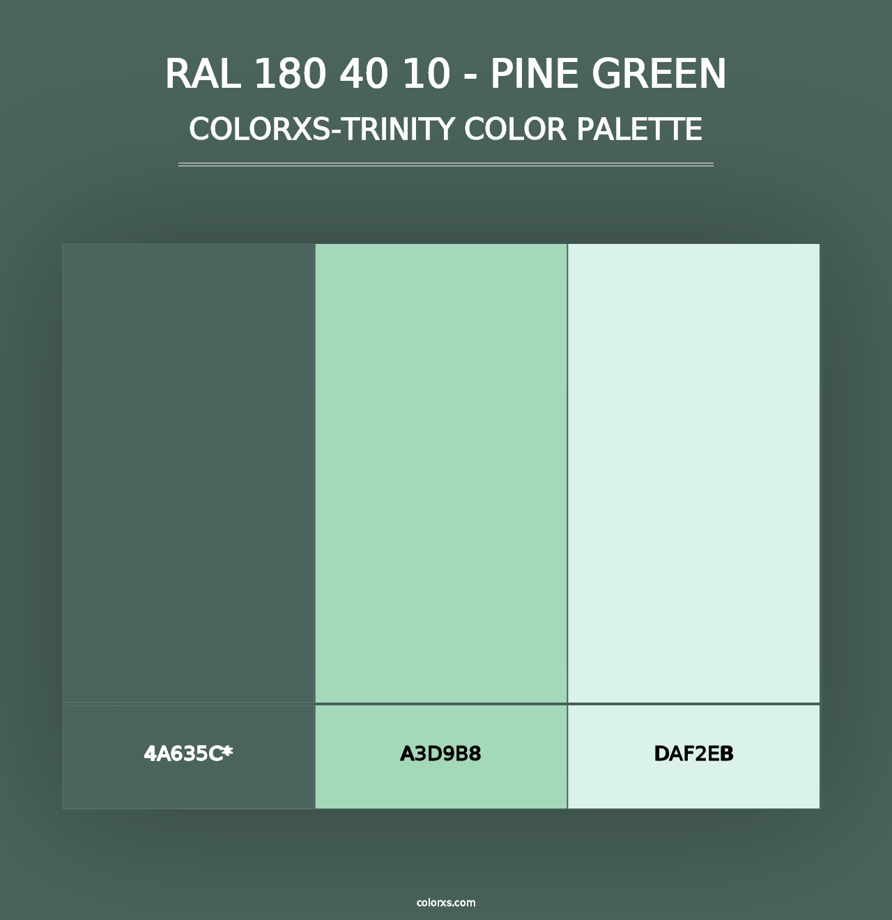 RAL 180 40 10 - Pine Green - Colorxs Trinity Palette