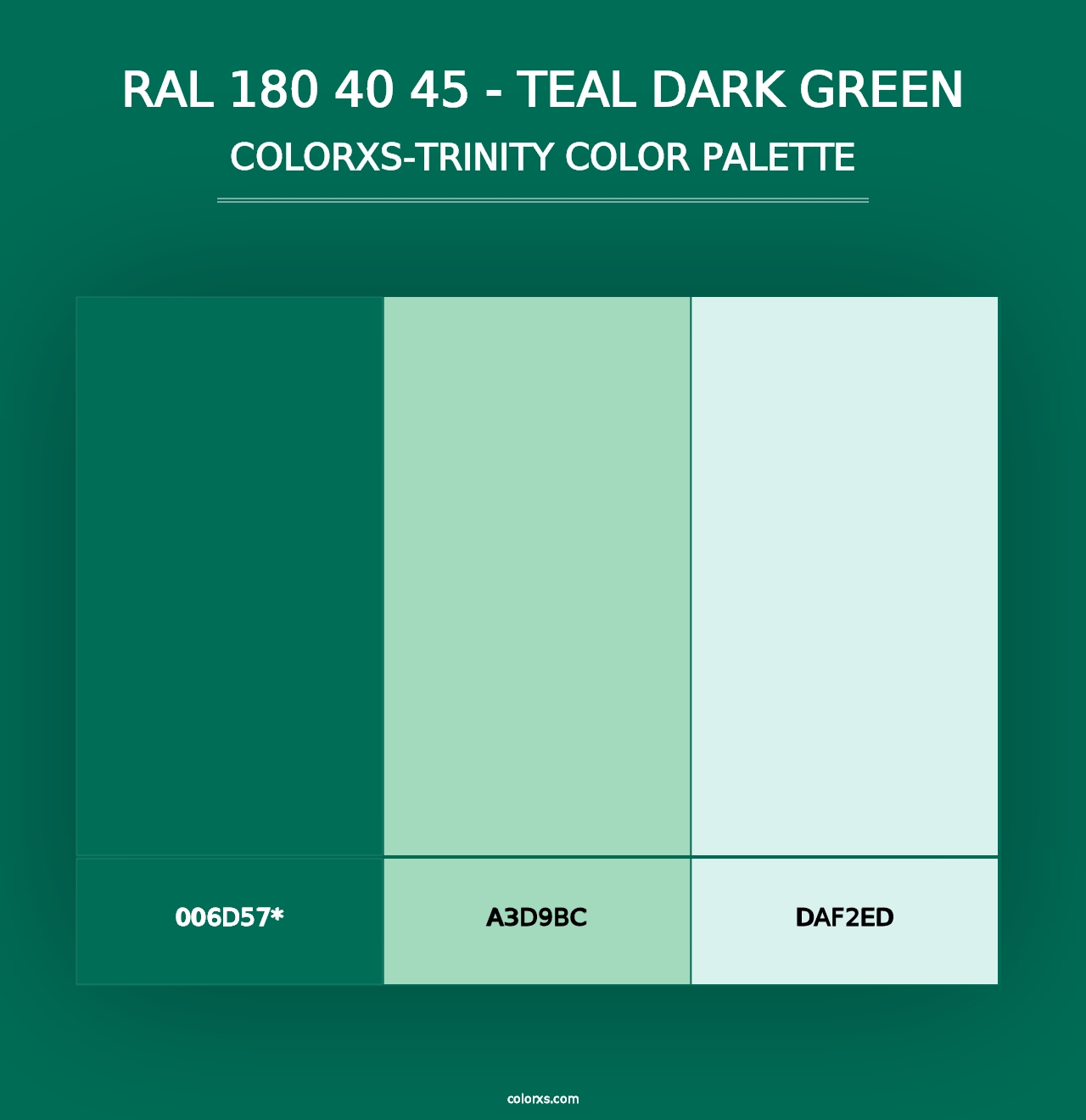 RAL 180 40 45 - Teal Dark Green - Colorxs Trinity Palette