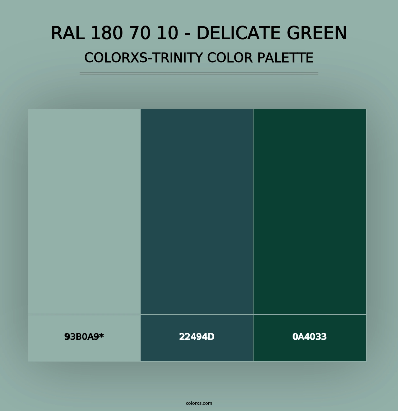 RAL 180 70 10 - Delicate Green - Colorxs Trinity Palette