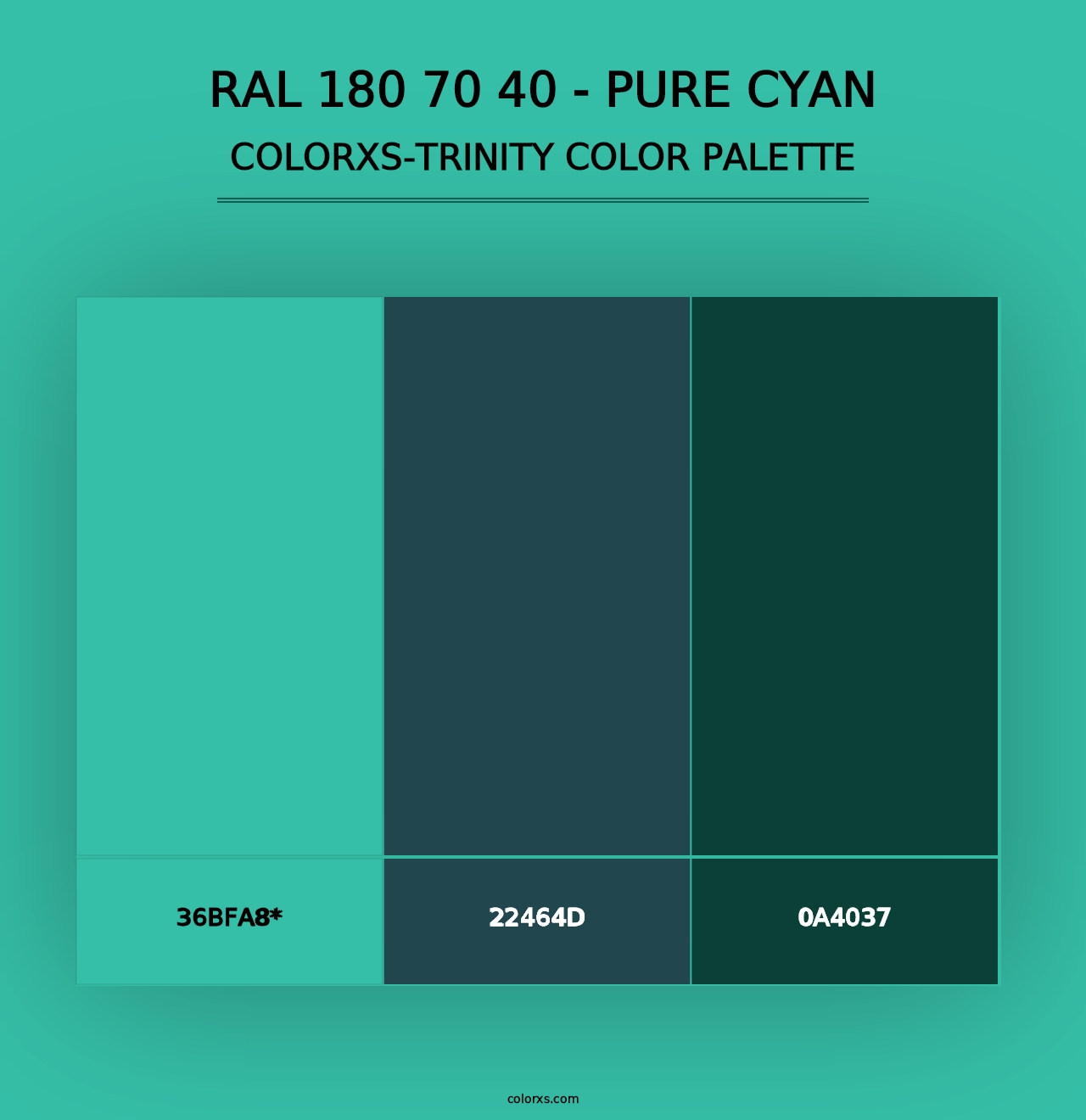 RAL 180 70 40 - Pure Cyan - Colorxs Trinity Palette