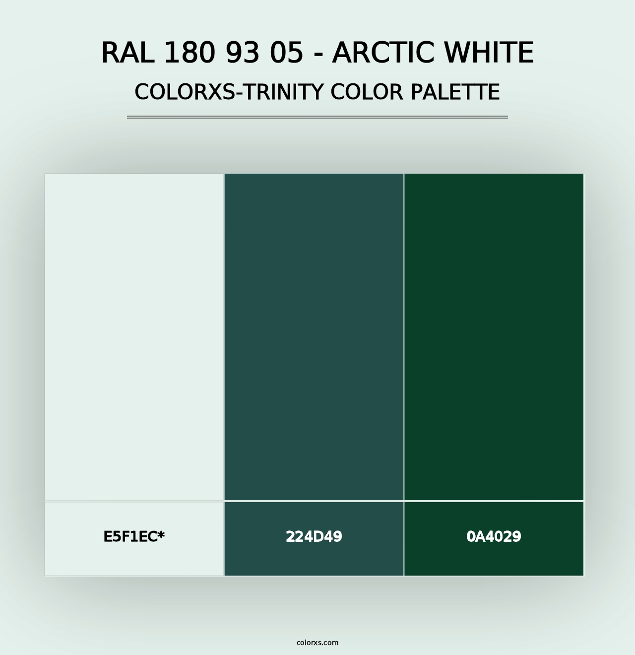 RAL 180 93 05 - Arctic White - Colorxs Trinity Palette