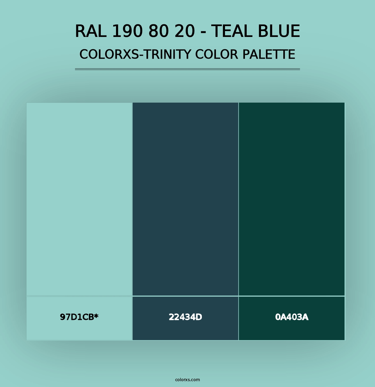 RAL 190 80 20 - Teal Blue - Colorxs Trinity Palette