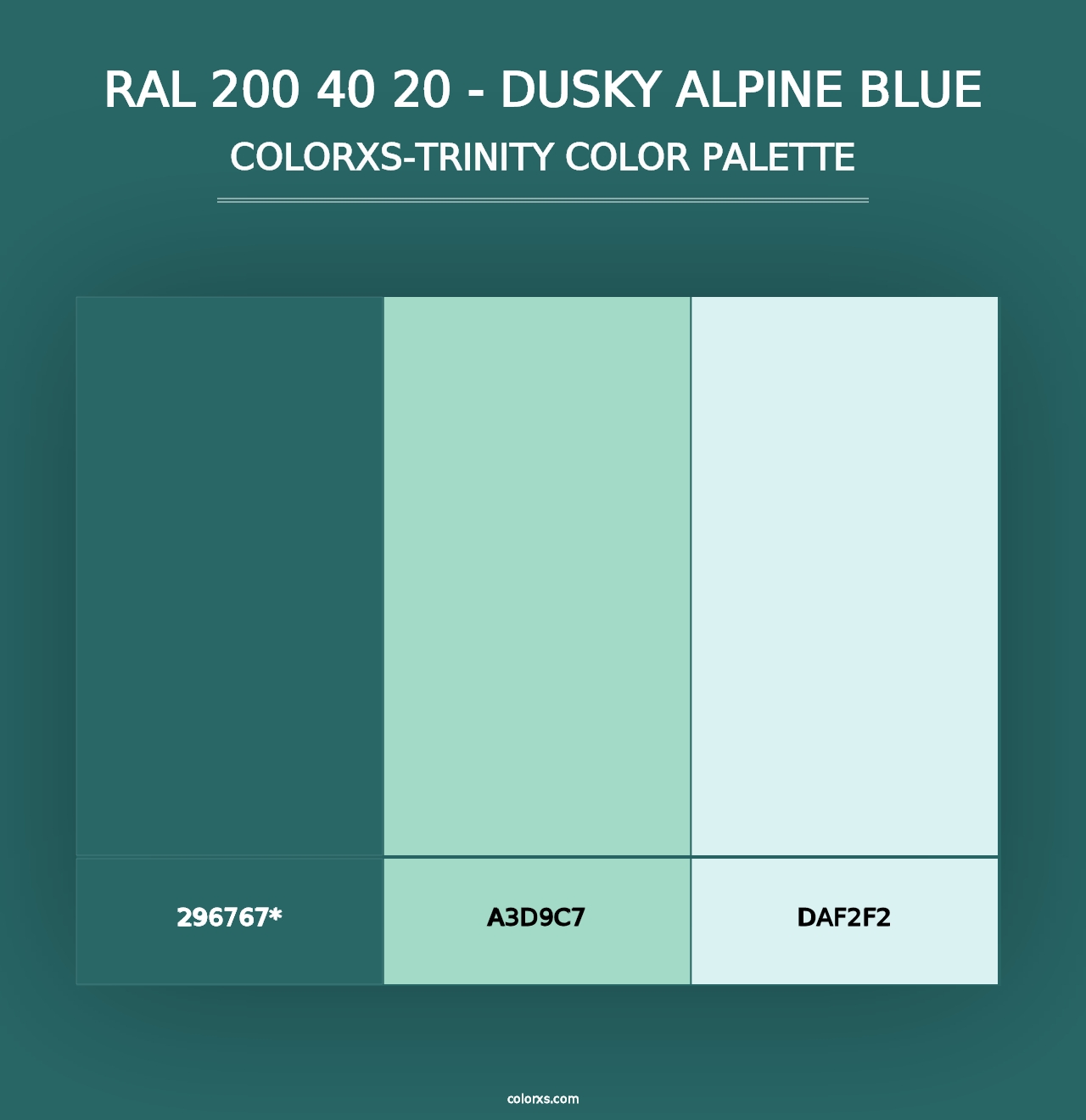 RAL 200 40 20 - Dusky Alpine Blue - Colorxs Trinity Palette